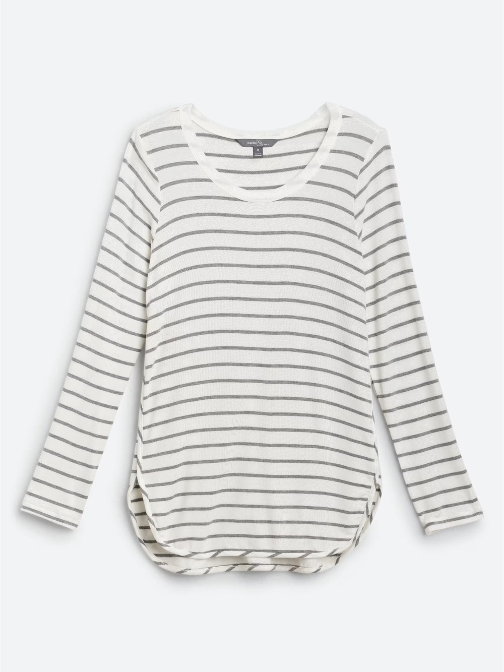 Market & Spruce Curved Hem French Terry Knit Top